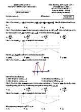 Đề kiểm tra sát hạch lần 1 môn Toán Lớp 12 - Mã đề 002 - Năm học 2019-2020 - Trường THPT Thuận Thành số 2